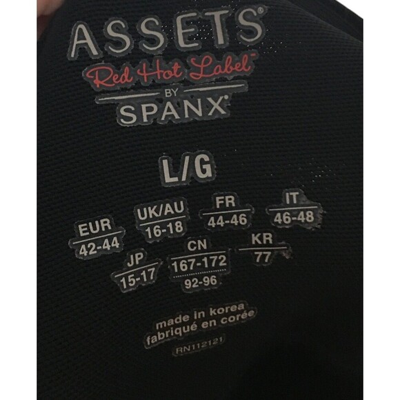 Assets Spanx Pants Women's Size Large Black Velvet Red Hot Label Stretch - Picture 5 of 6